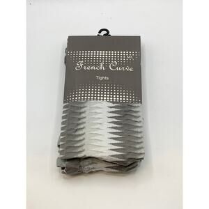 FRENCH CURVE Women's Gray-White Sheer Printed Pull-On Tights SZ M/L